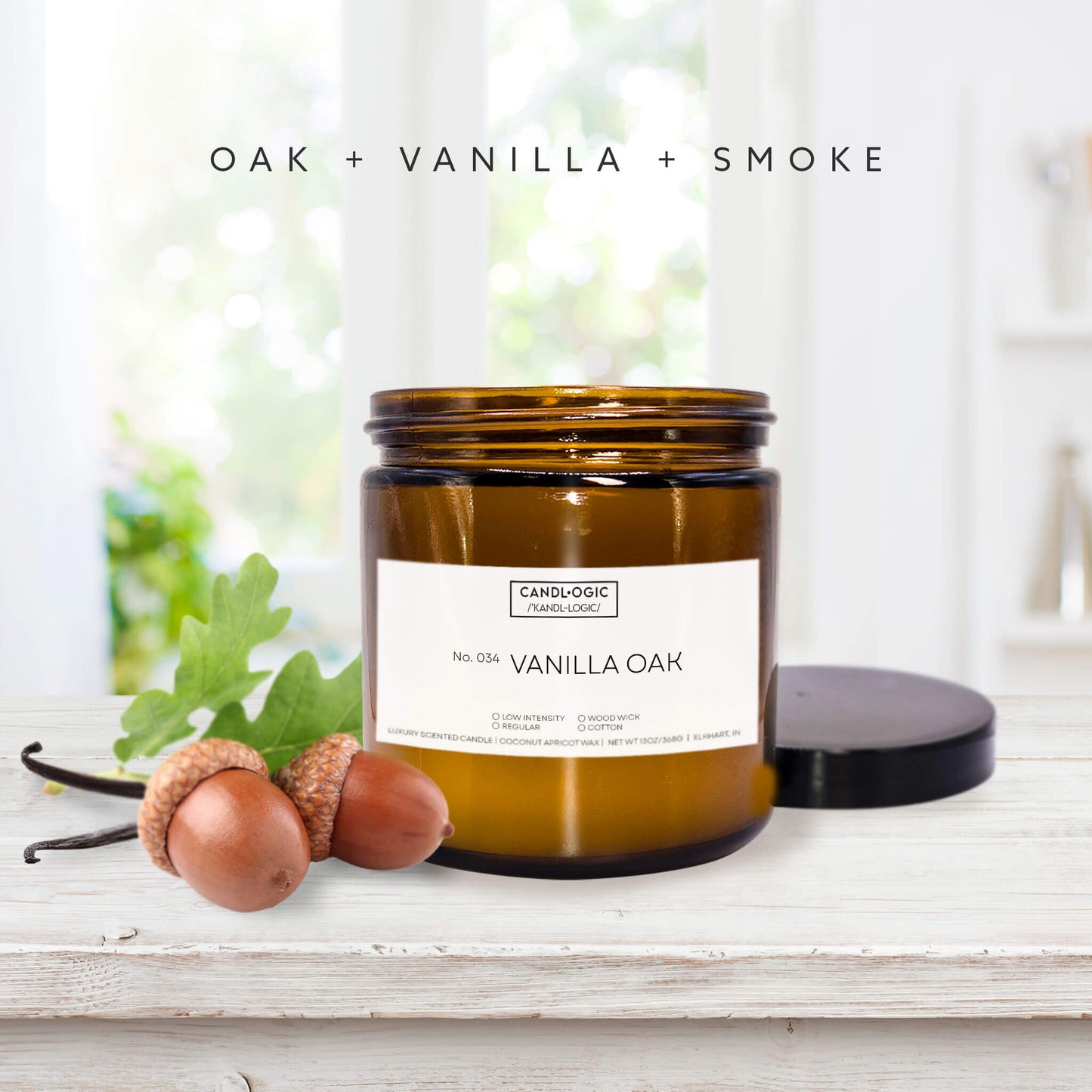 No. 034 Vanilla Oak candle - Oak, Vanilla & Smoke