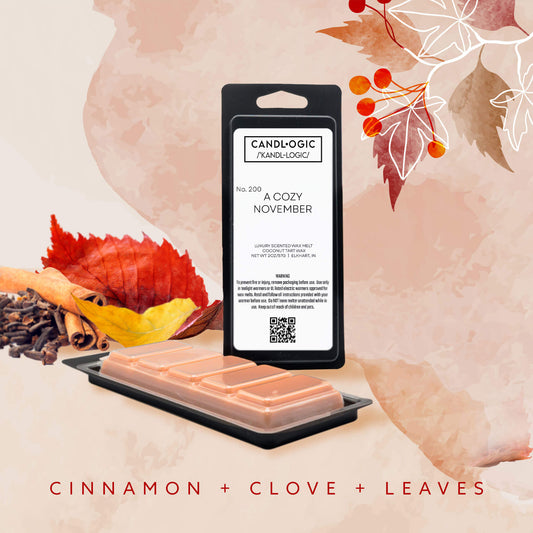 No. 200 A Cozy November wax melt - Cinnamon, Clove & Leaves
