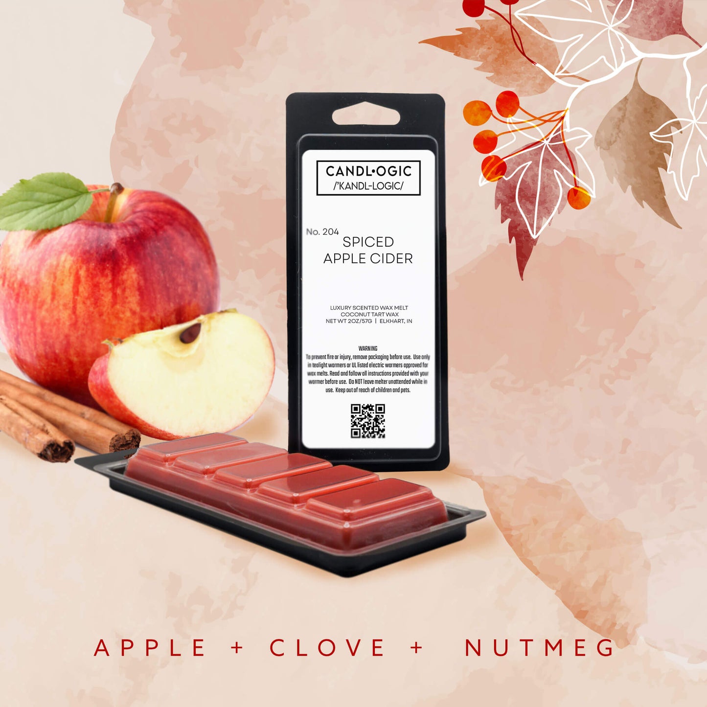 No. 204 Spiced Apple Cider wax melt - Apple, Clove & Nutmeg